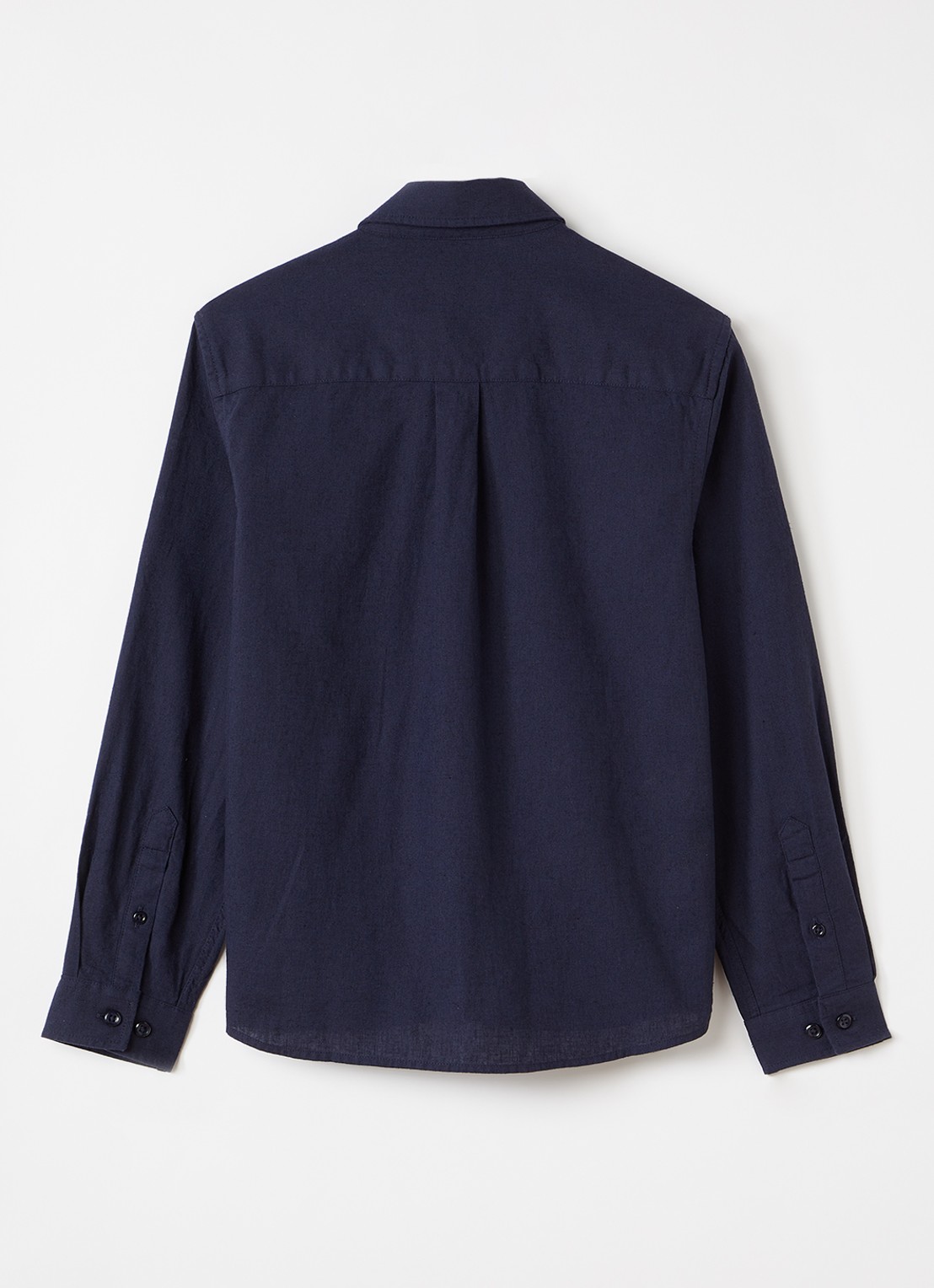 Les Deux Konrad overhemd in linnenblend - voorkant 2 donkerblauw
