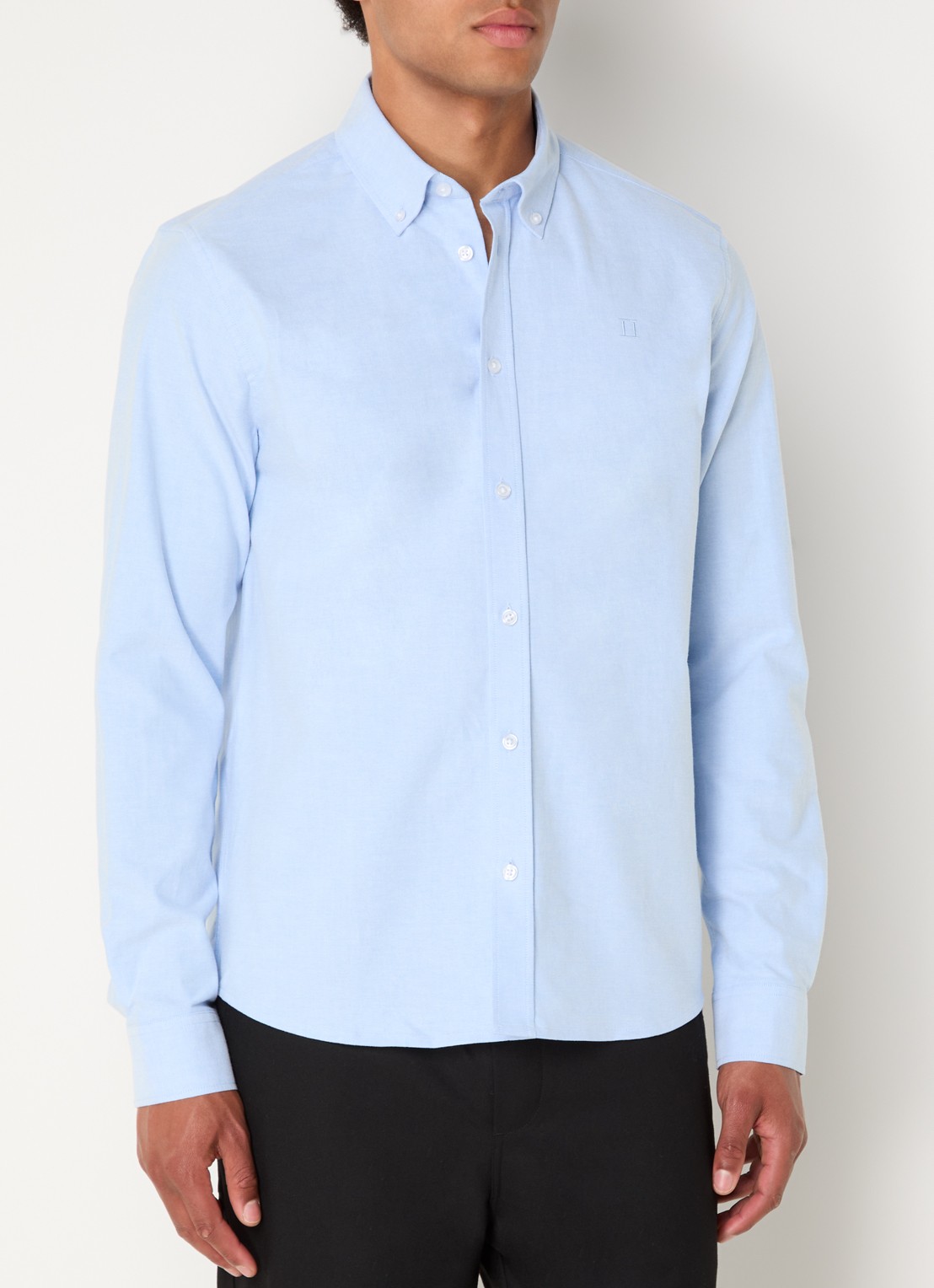 Les Deux Konrad regular fit overhemd met streepprint - detail 4 lichtblauw