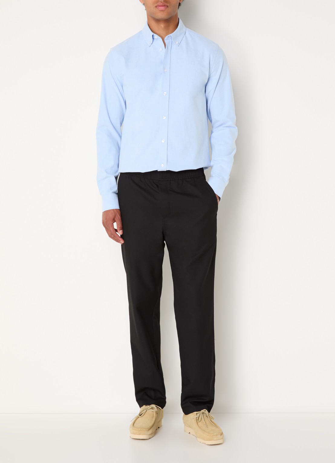 Les Deux Konrad regular fit overhemd met streepprint - voorkant 3 lichtblauw