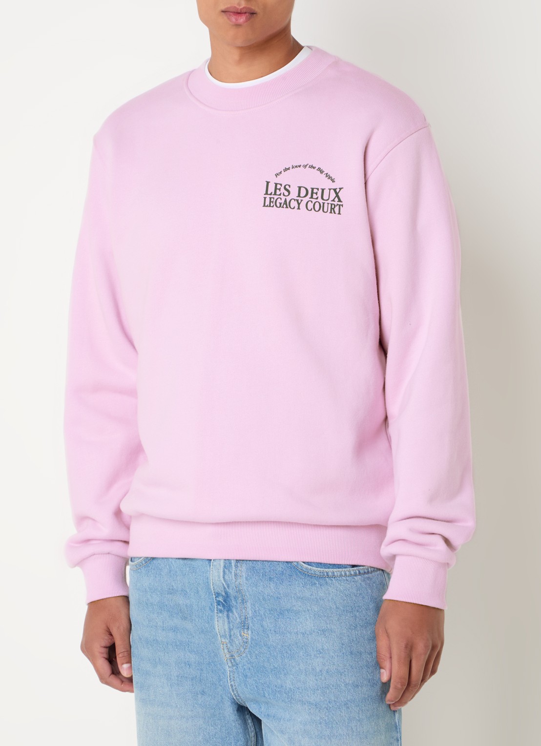 Les Deux Legacy sweater met logo- en backprint - achterkant 4 lichtroze