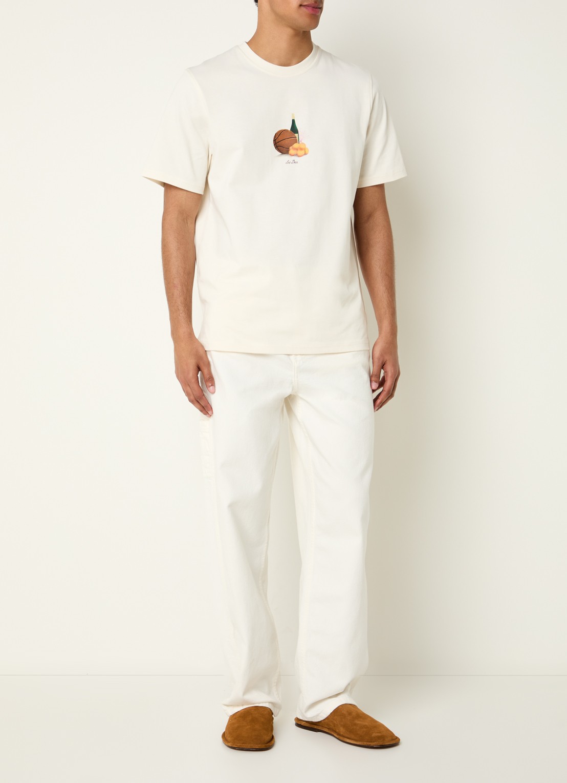Les Deux Lemons T-shirt met print - voorkant 3 creme