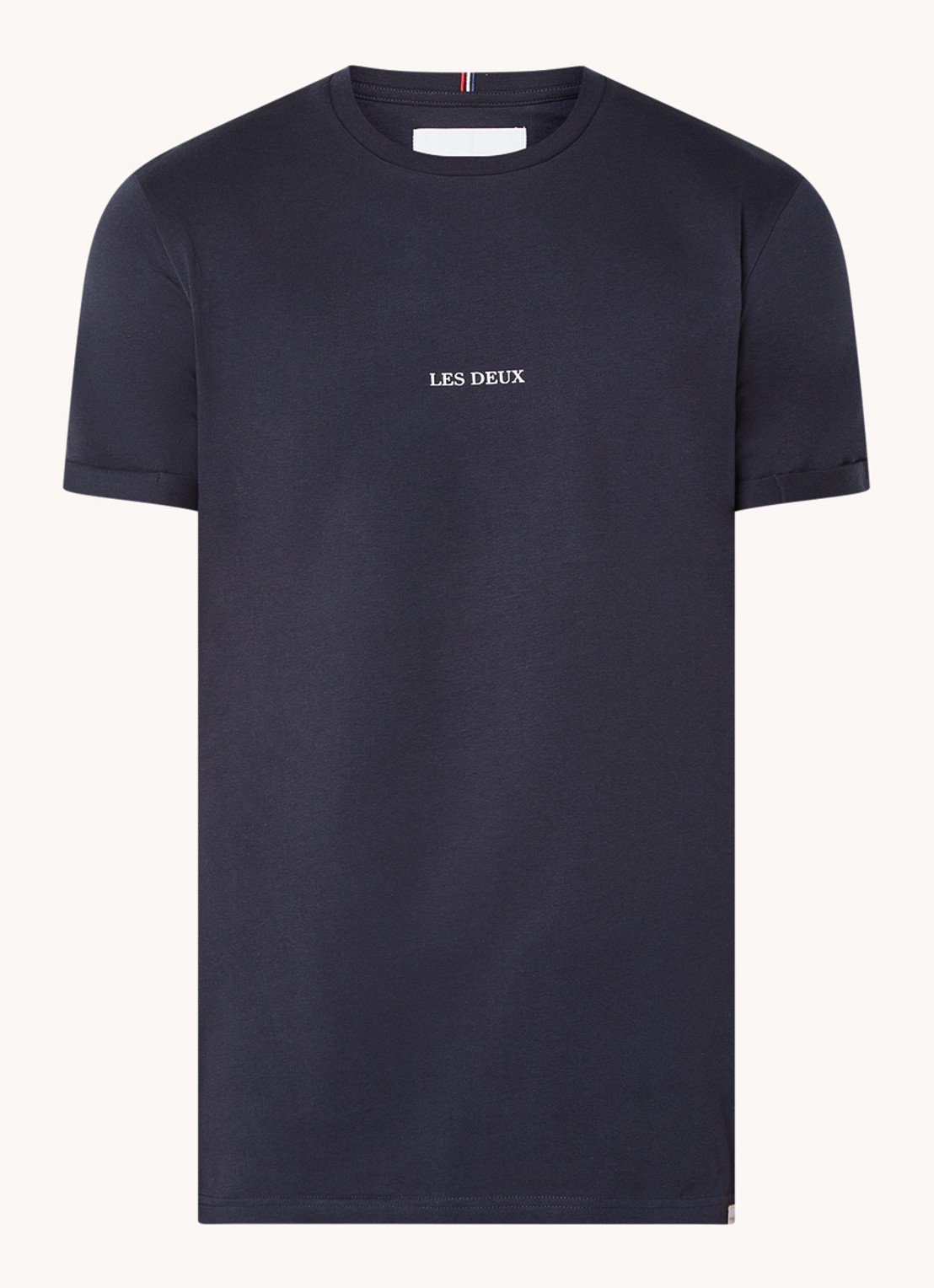 Les Deux Lens T-shirt met logo - voorkant 3 donkerblauw