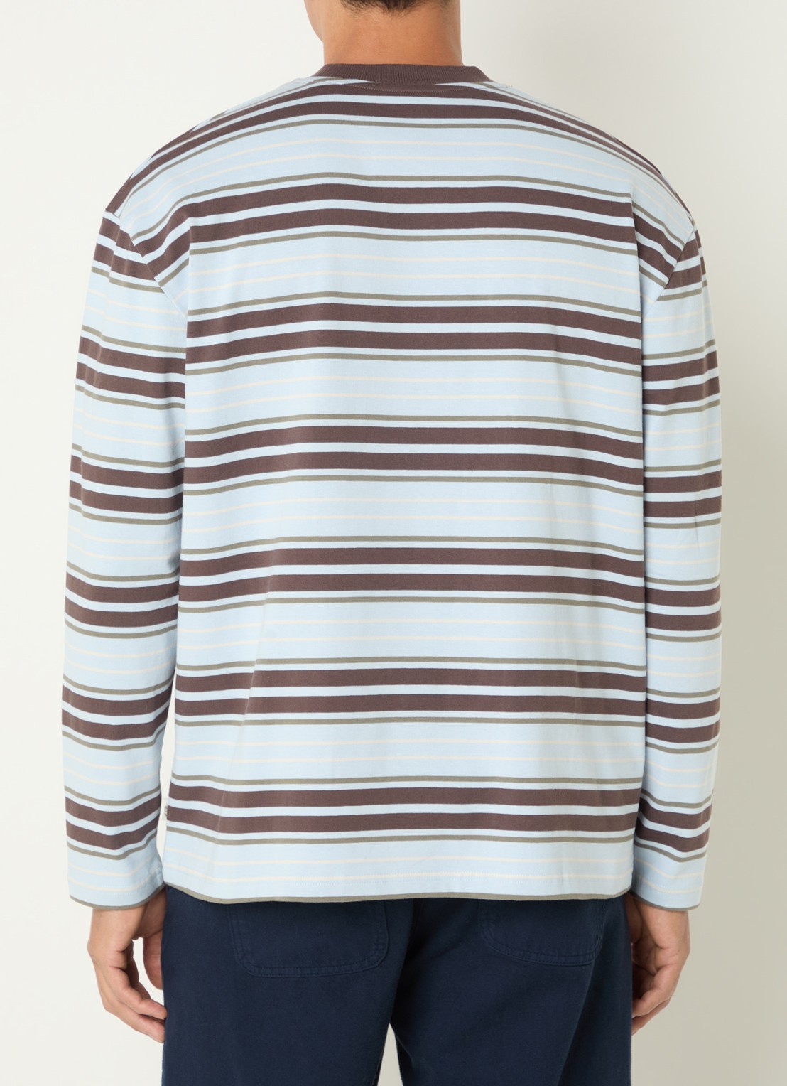 Les Deux Longsleeve met streepprint - achterkant 3 lichtblauw