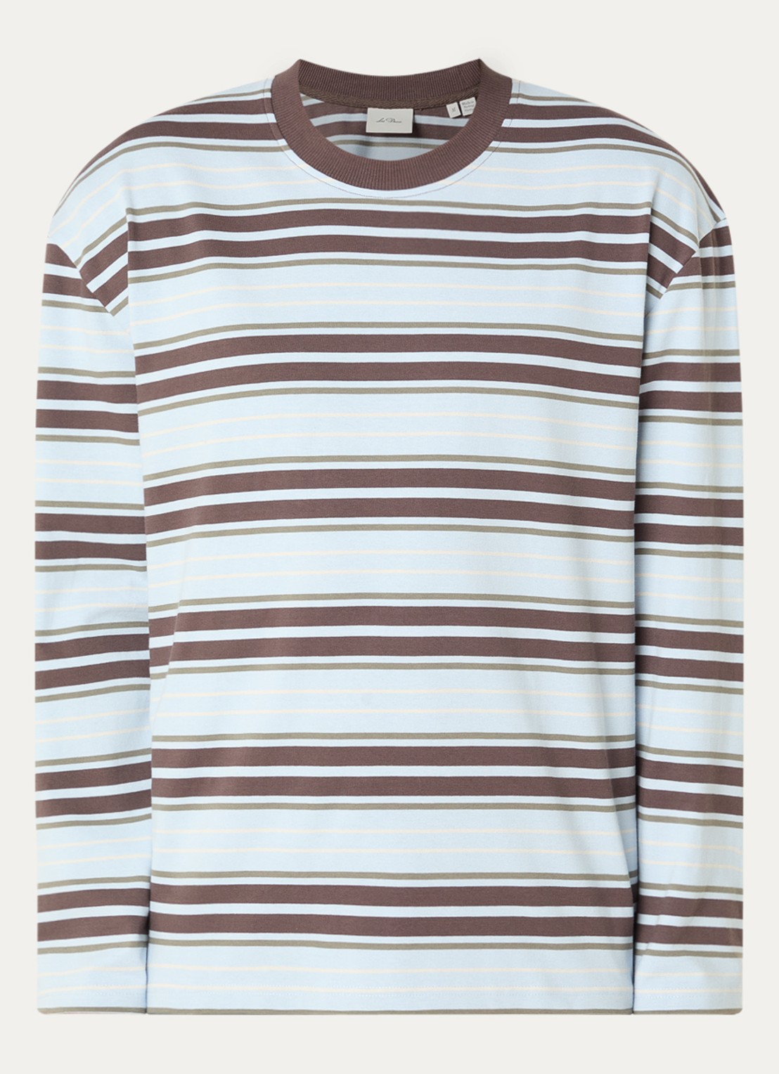 Les Deux Longsleeve met streepprint - voorkant lichtblauw