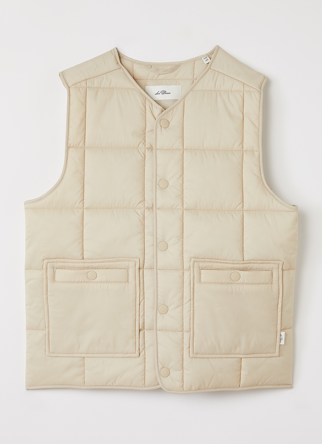 Les Deux Matt bodywarmer met quilt patroon - voorkant beige