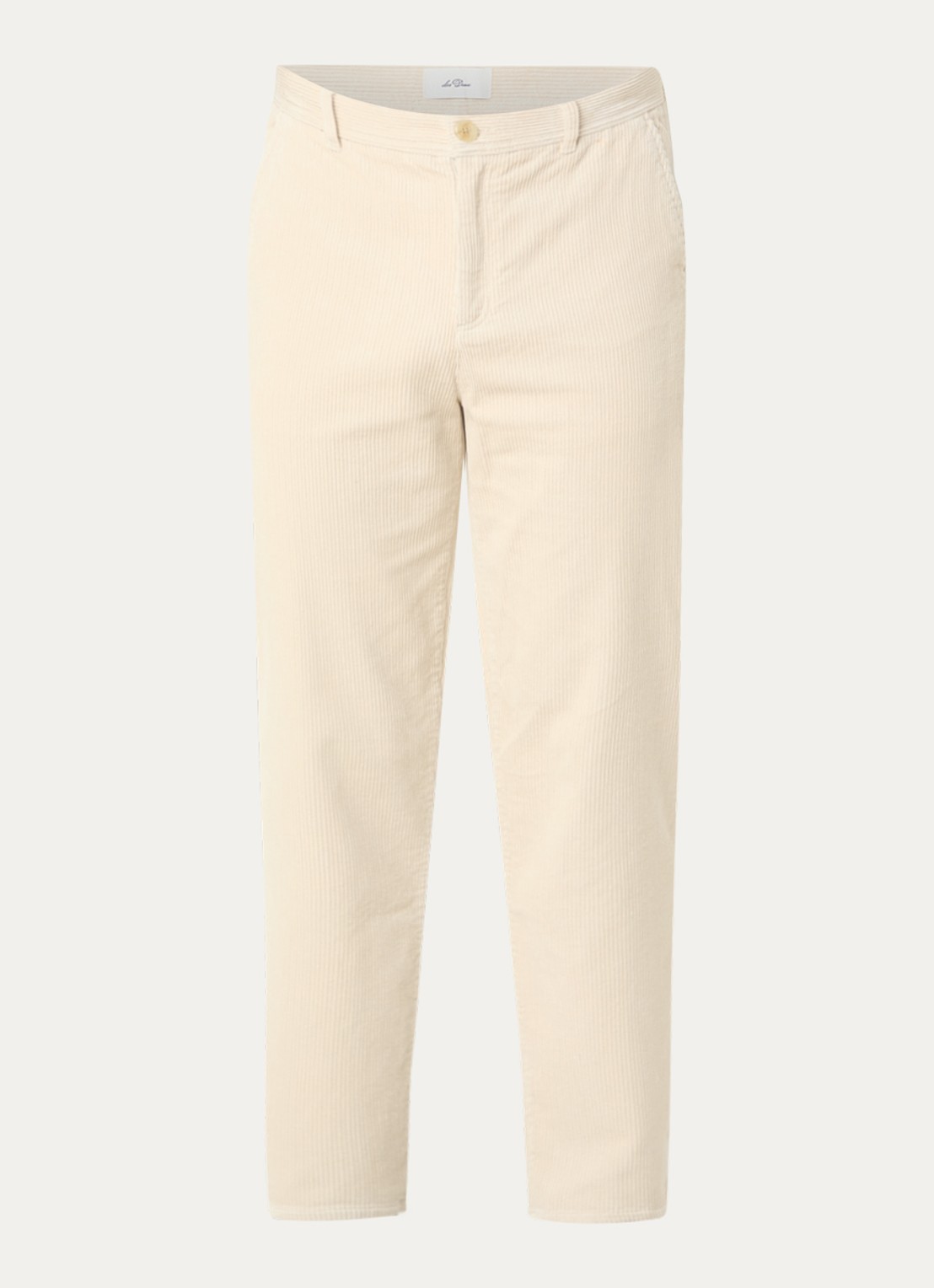 Les Deux Mid waist straight fit broek met structuur - voorkant 2 ivoor