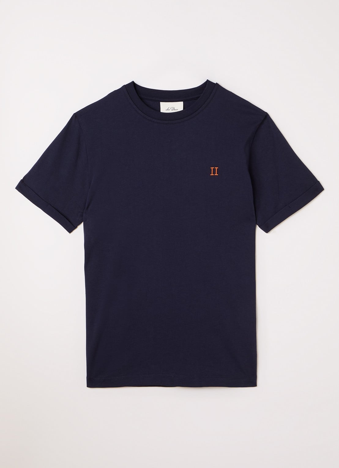 Les Deux Norregaard T-shirt met logoborduring - voorkant donkerblauw