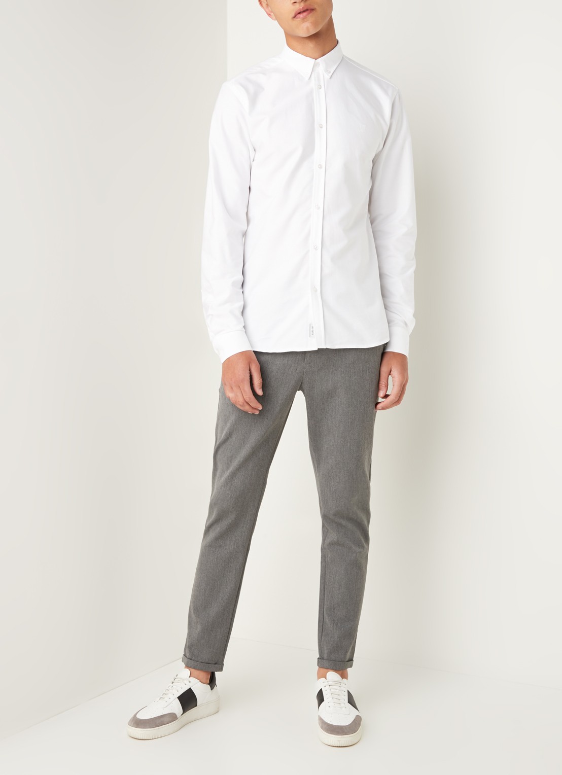 Les Deux Oxford regular fit button down-overhemd  - voorkant 2 wit
