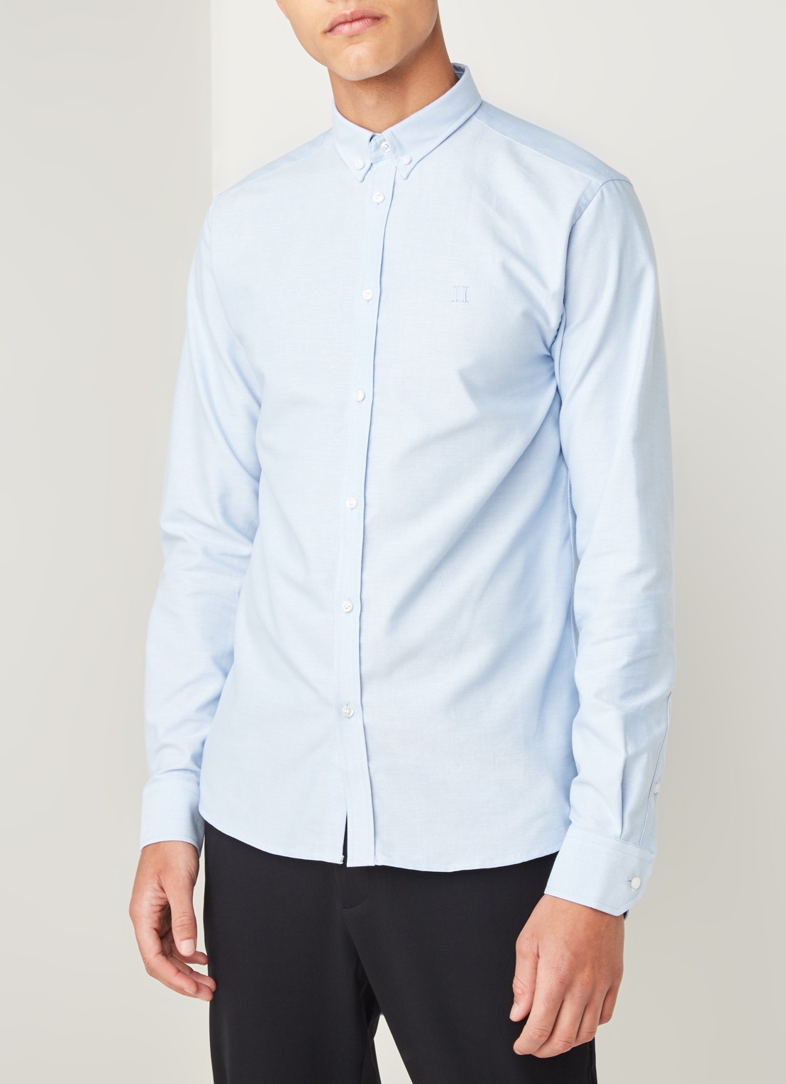 Les Deux Oxford regular fit button down-overhemd  - detail 3 lichtblauw