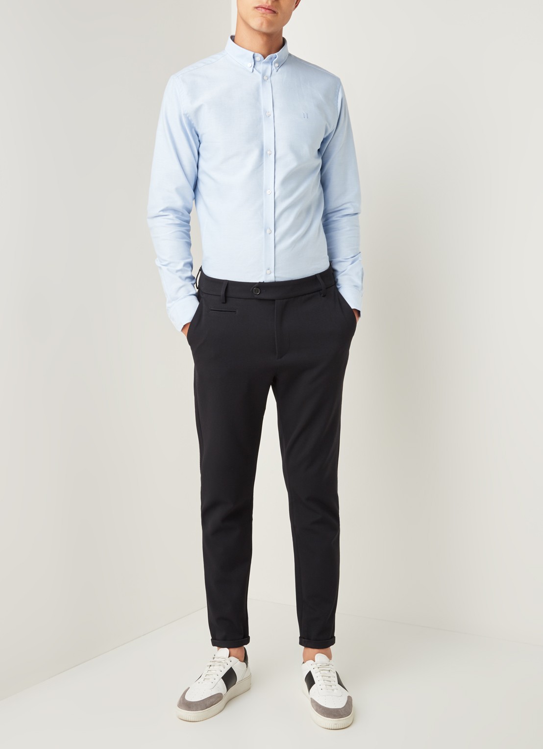 Les Deux Oxford regular fit button down-overhemd  - voorkant 2 lichtblauw