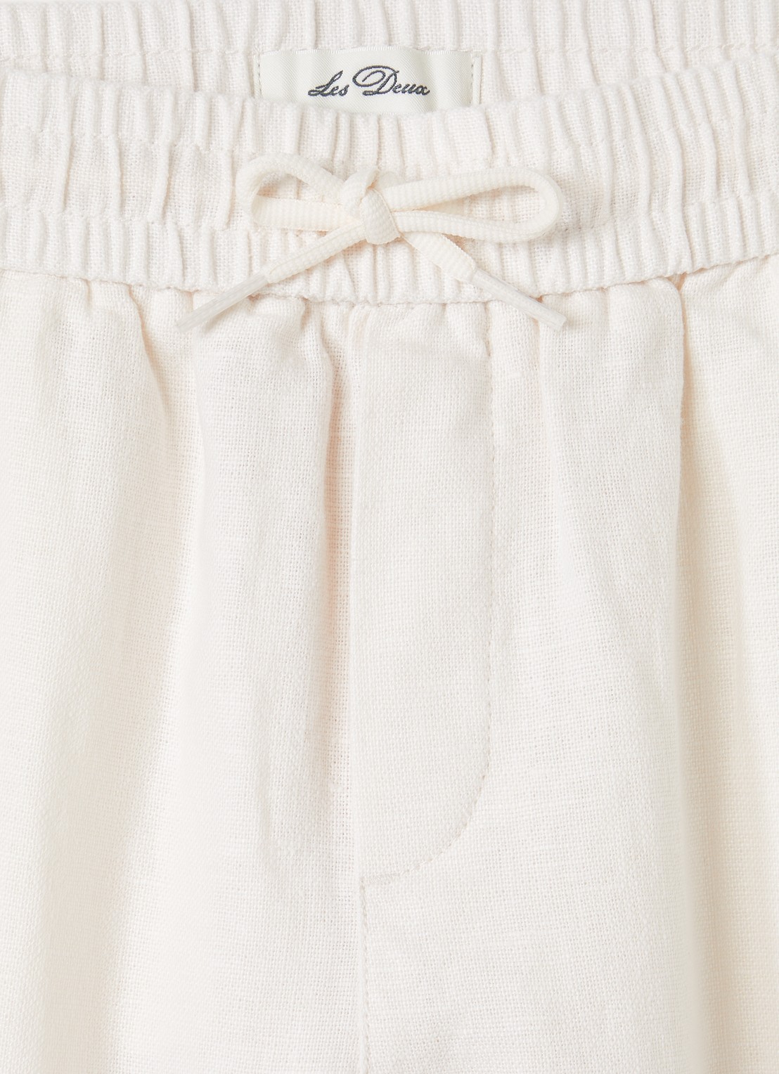 Les Deux Patrick straight fit pantalon in linnenblend - detail cranberryrood