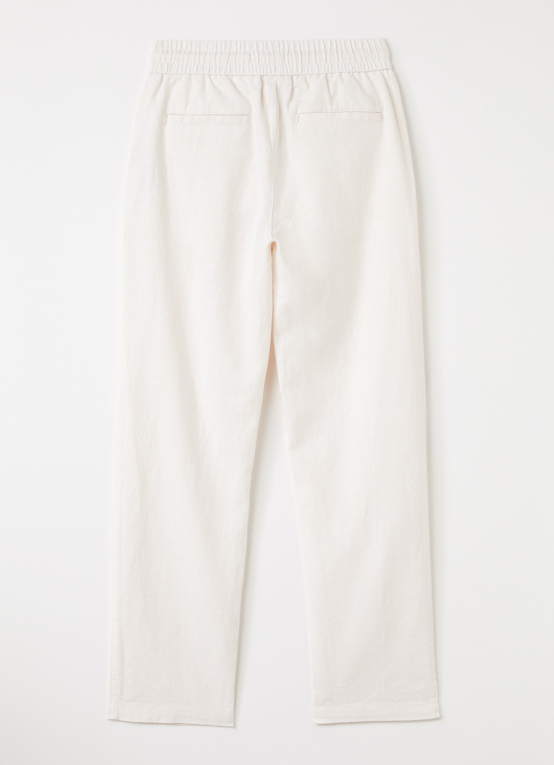Les Deux Patrick straight fit pantalon in linnenblend - voorkant 3 cranberryrood