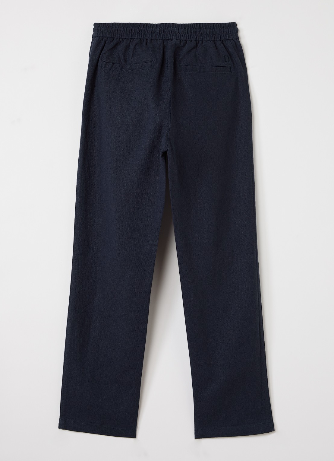 Les Deux Patrick straight fit pantalon in linnenblend - voorkant 3 donkerblauw