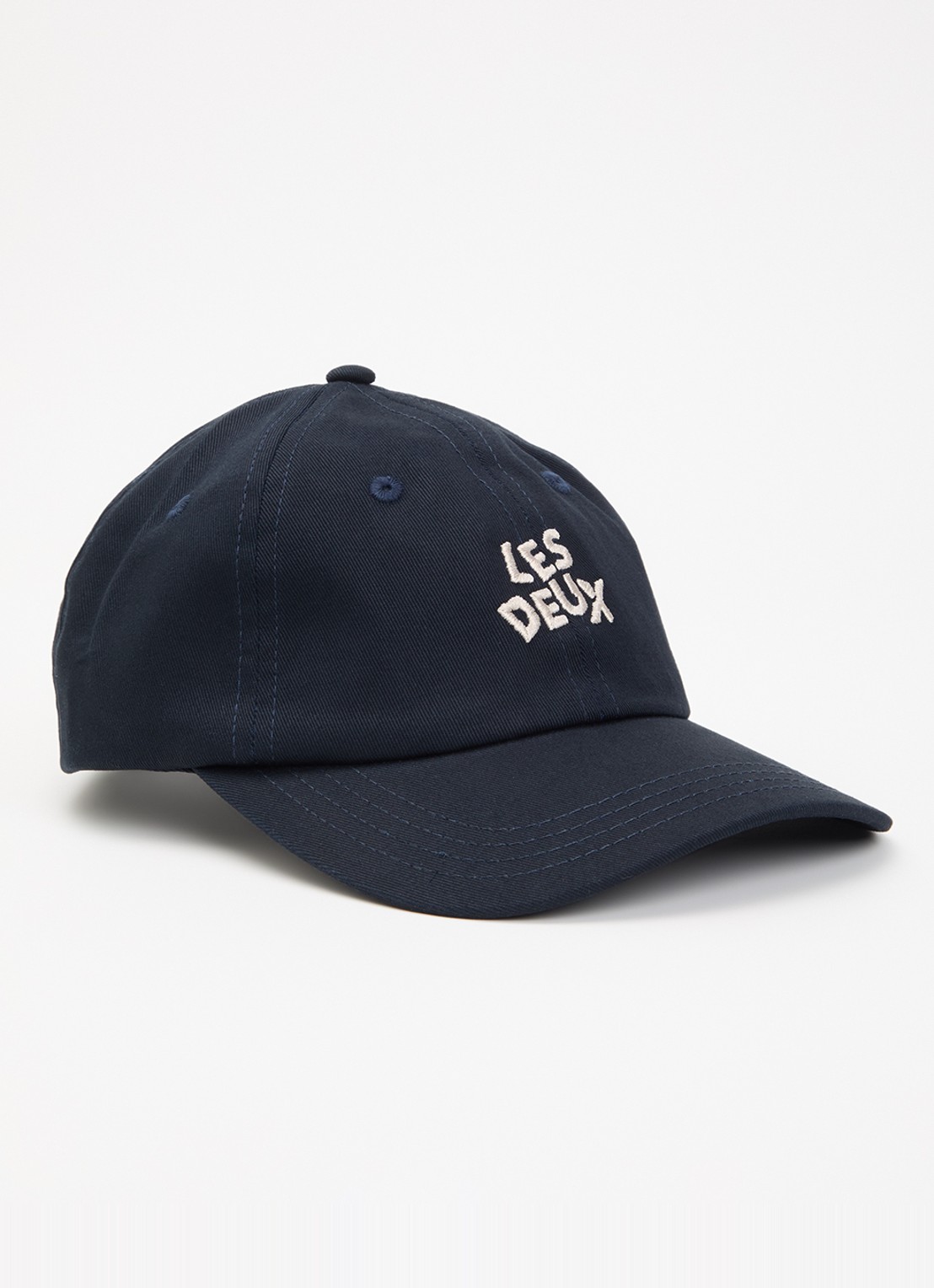 Les Deux Pet met logoborduring - voorkant 2 donkerblauw