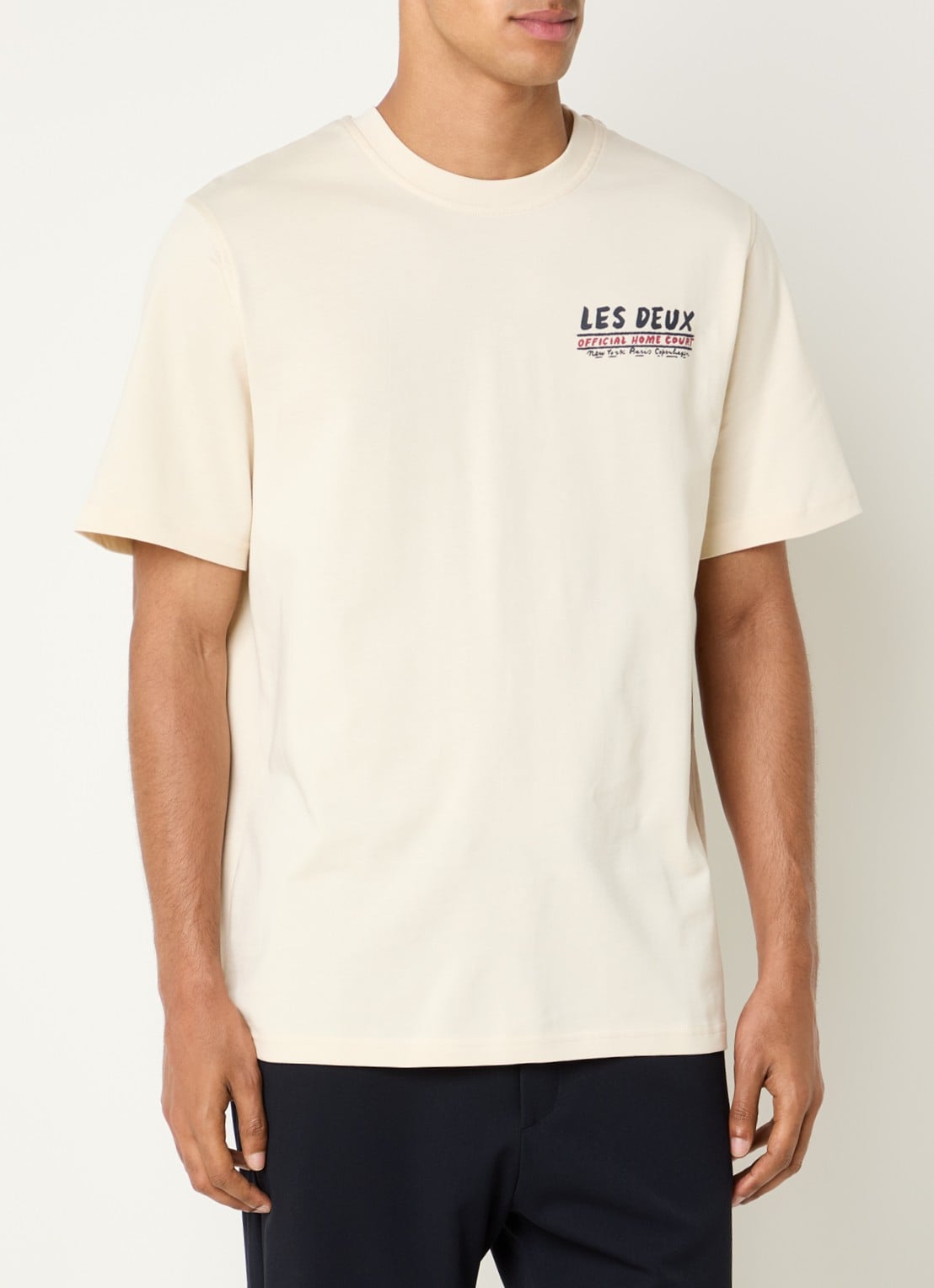 Les Deux Record T-shirt met front- en backprint - achterkant 4 ivoor