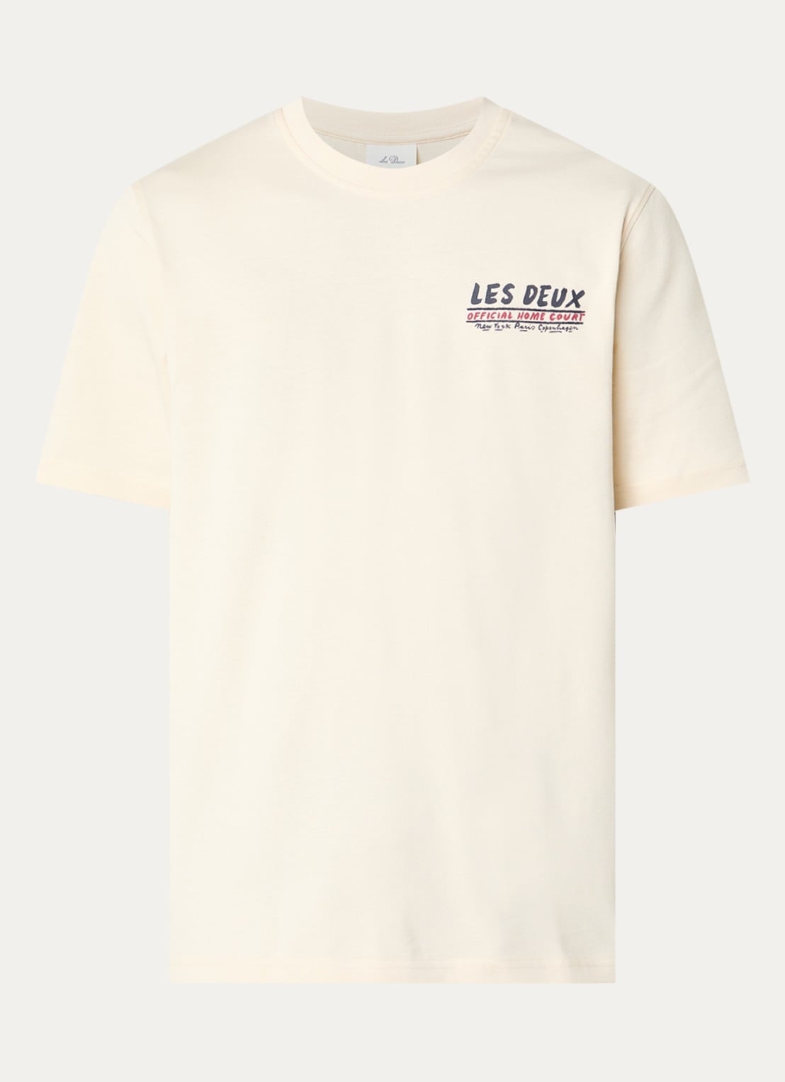 Les Deux Record T-shirt met front- en backprint - voorkant ivoor