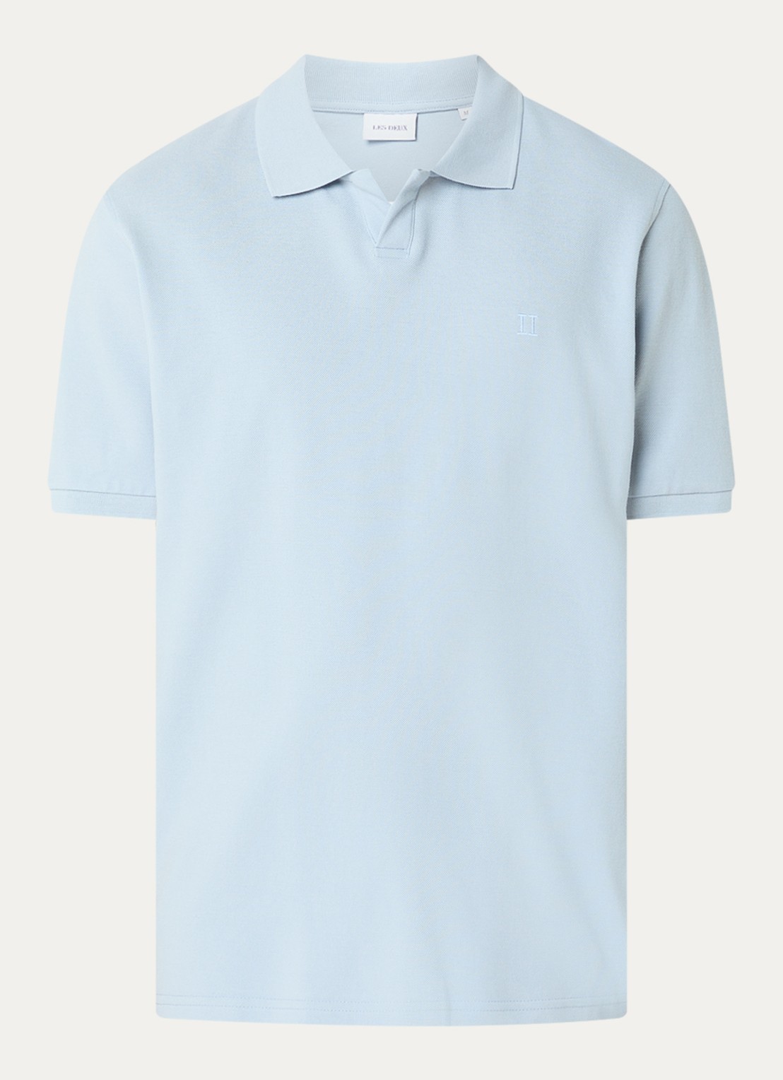 Les Deux Regular fit polo van piqué katoen - voorkant 3 lichtblauw