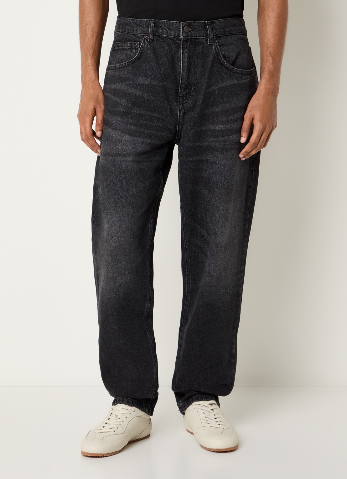 Les Deux Ryder straight leg jeans met gekleurde wassing - detail 3 zwart