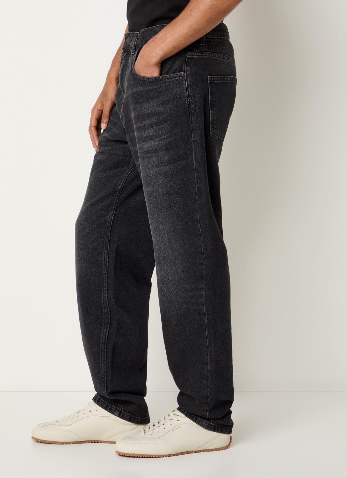 Les Deux Ryder straight leg jeans met gekleurde wassing - detail 4 zwart