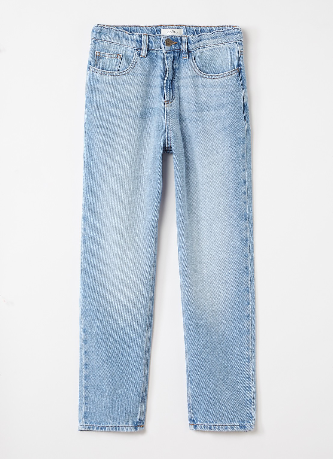 Les Deux Ryder straight leg jeans met lichte wassing - voorkant indigo