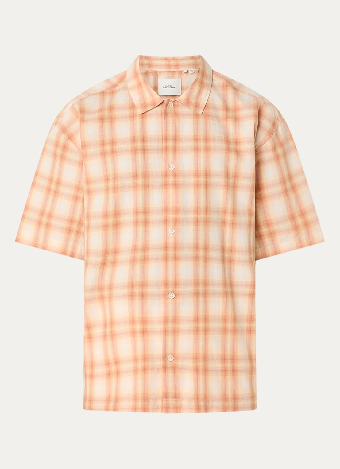 Les Deux Shadowcheck regular fit overhemd met ruitdessin - voorkant oranje