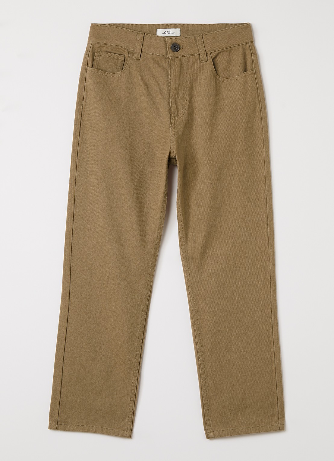 Les Deux Slim fit chino met steekzakken - voorkant 5 khaki