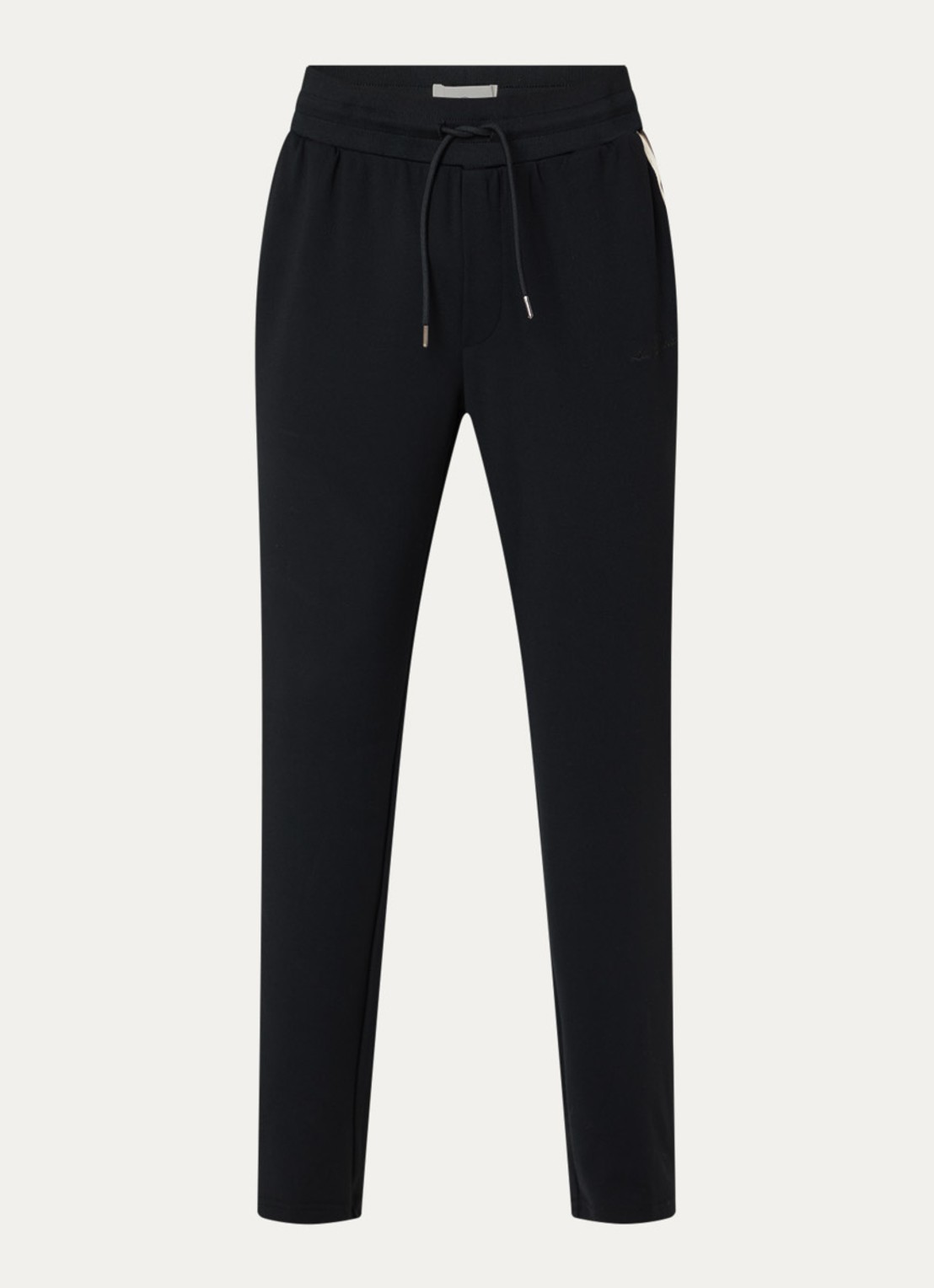 Les Deux Slim fit trainingsbroek met steekzakken - voorkant 4 zwart