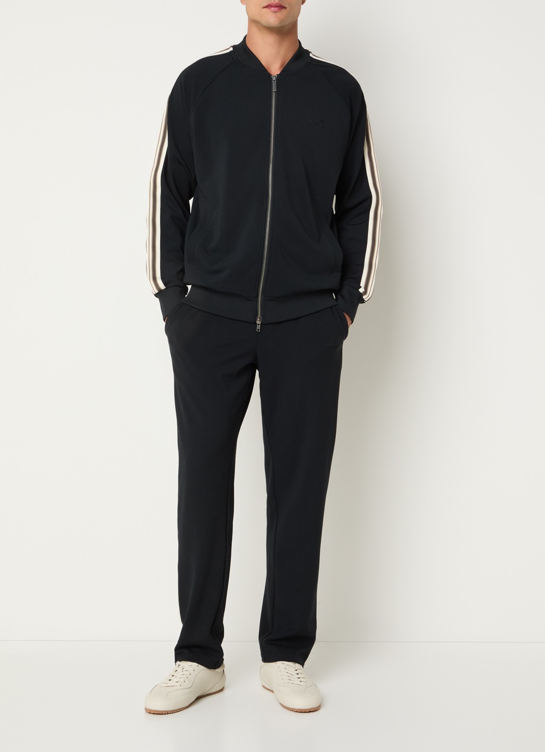 Les Deux Slim fit trainingsbroek met steekzakken - voorkant 5 zwart