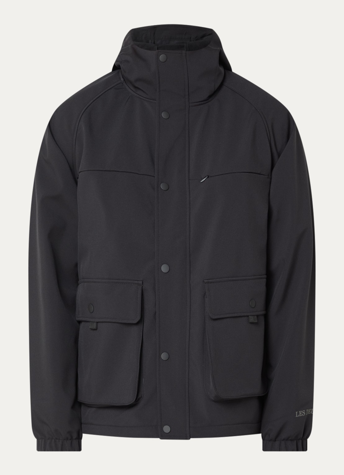 Les Deux Softshell jack met capuchon - voorkant zwart
