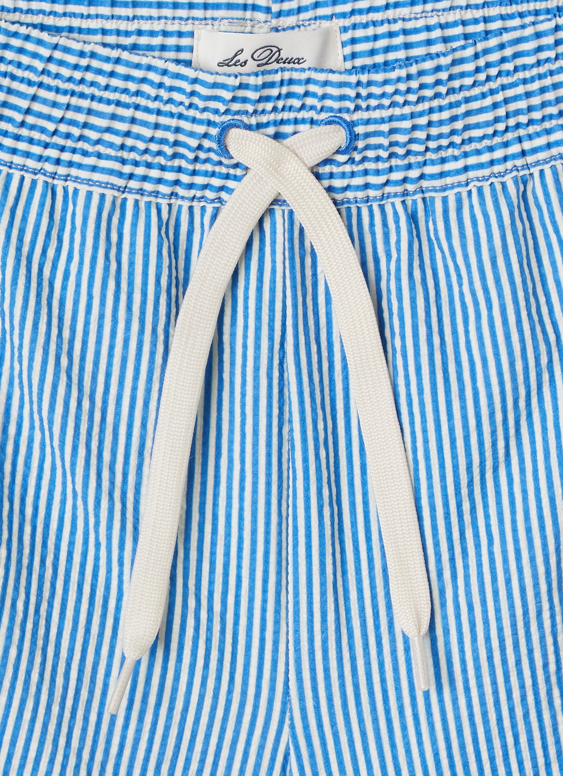 Les Deux Stan zwemshorts met streepprint - detail blauw