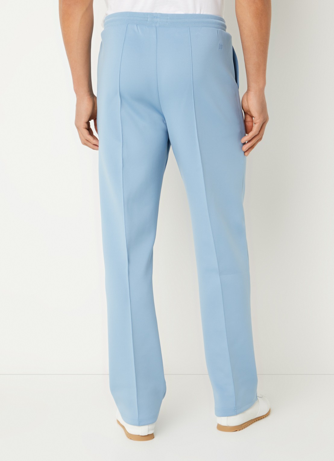 Les Deux Straight fit joggingbroek met logo en steekzakken - achterkant 3 blauwgrijs