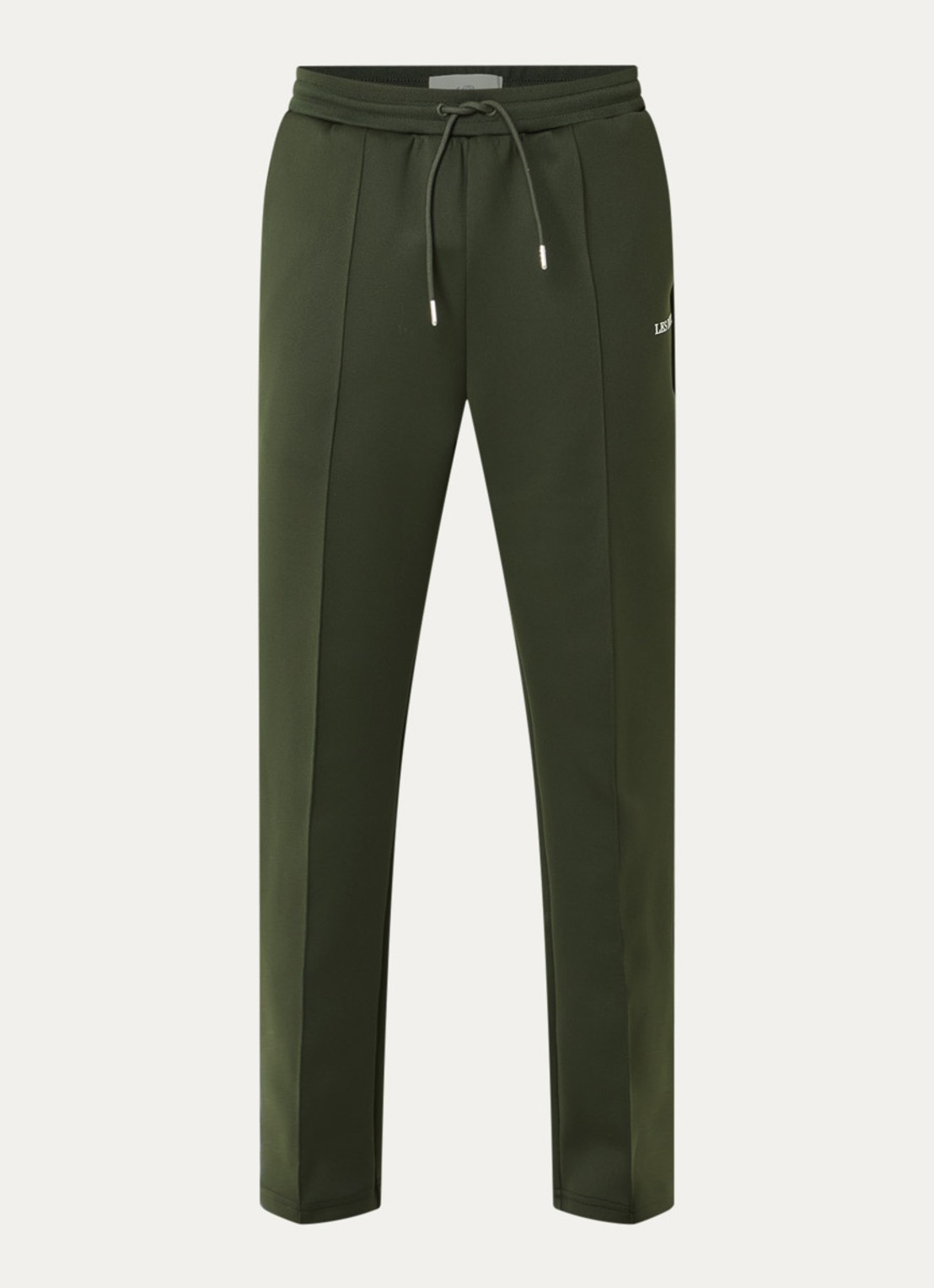 Les Deux Straight fit trainingsbroek met steekzakken en logo - voorkant legergroen