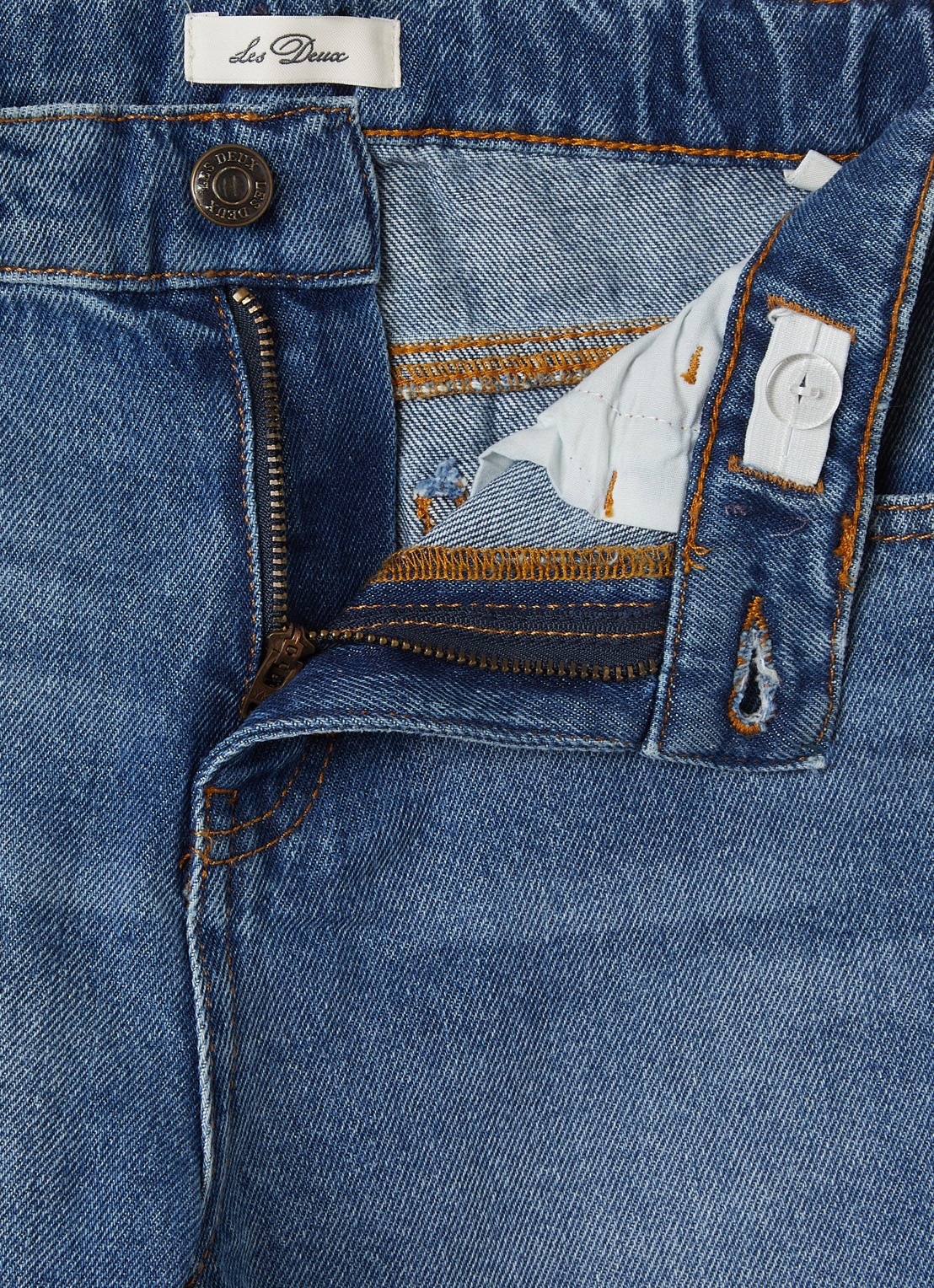 Les Deux Straight leg jeans met medium wassing - detail 3 indigo