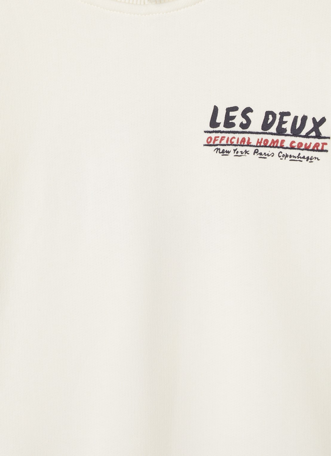 Les Deux Sweater met logo- en backprint - detail 3 gebroken wit