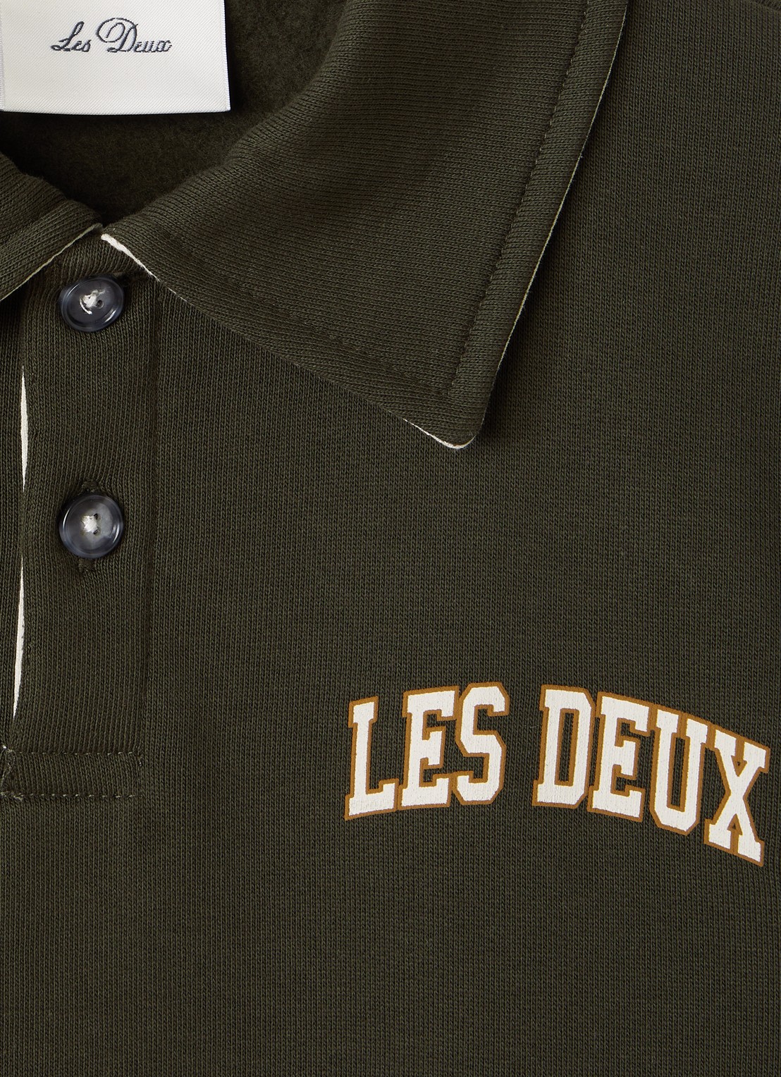 Les Deux Sweater met logo - detail 3 legergroen