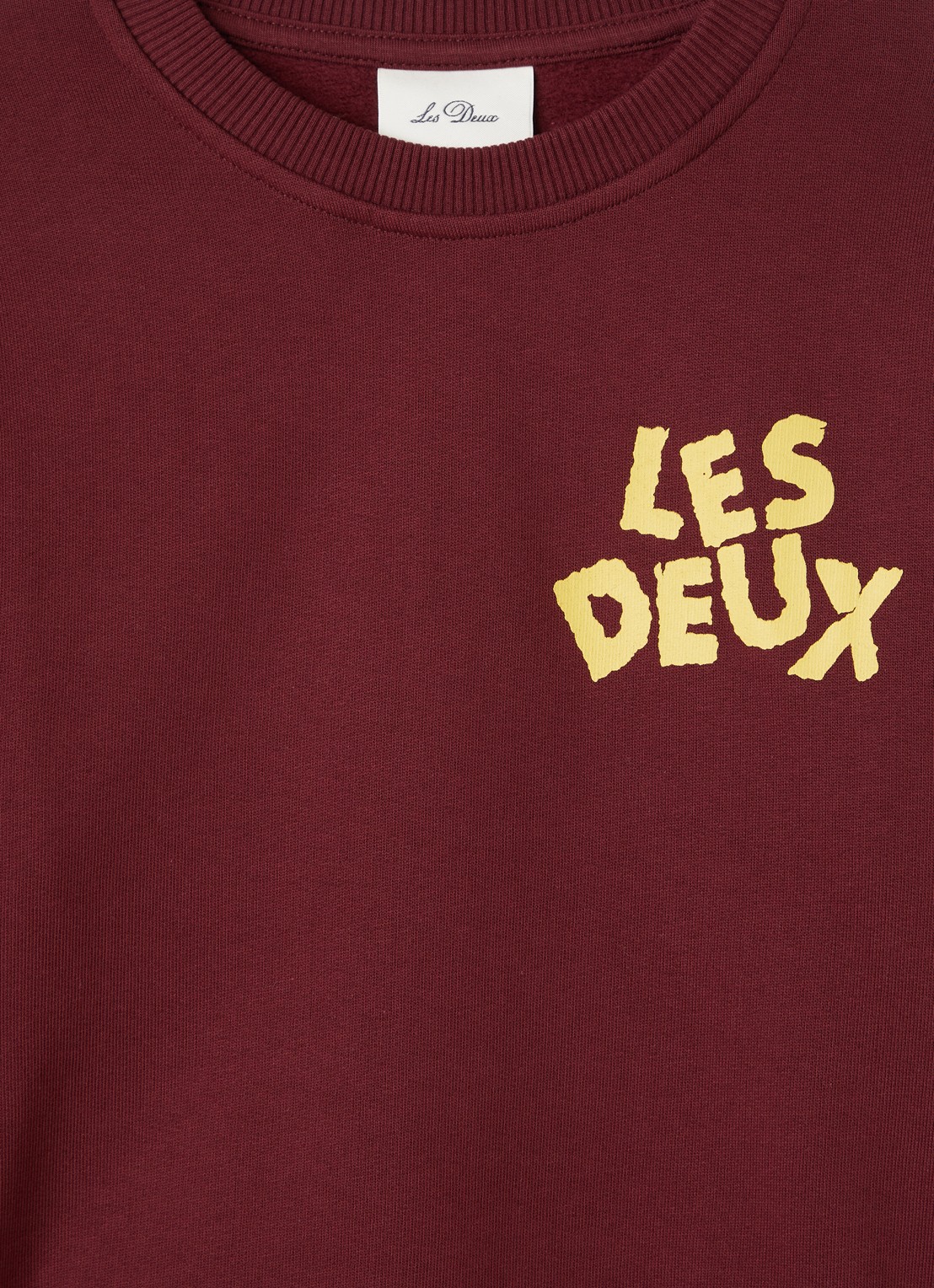Les Deux Sweater met logo - detail 3 bordeauxrood
