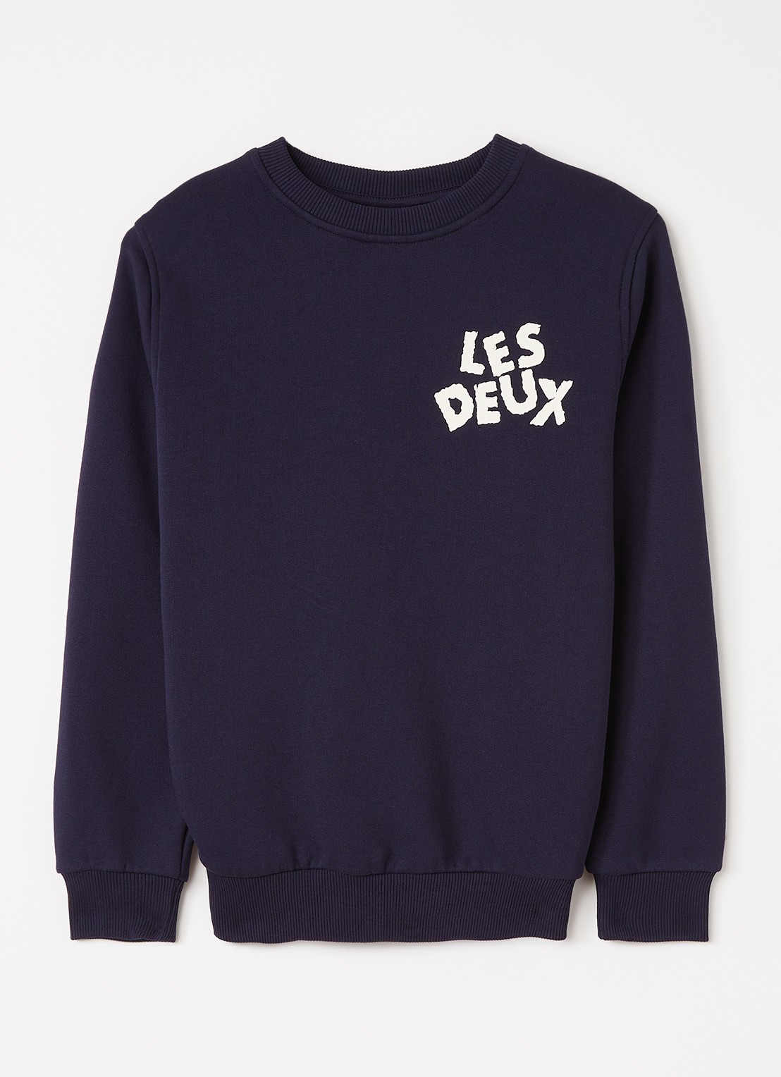 Les Deux Sweater met logo - voorkant 2 donkerblauw