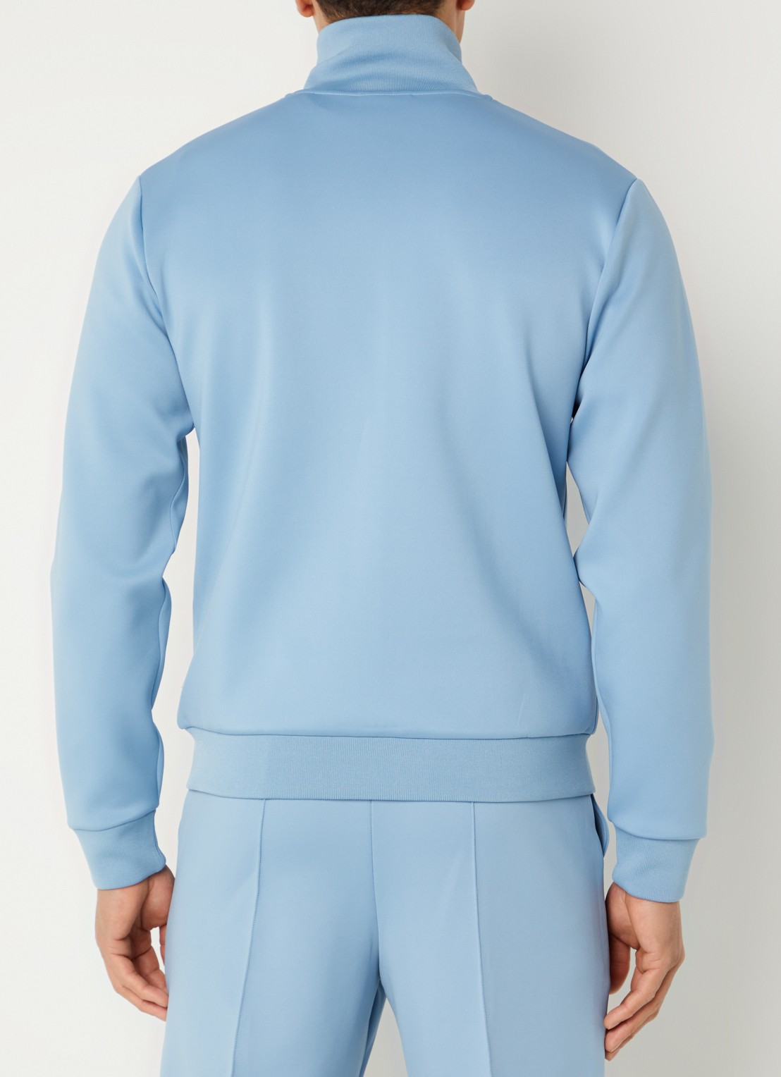Les Deux Sweatvest met logo en steekzakken - achterkant blauwgrijs