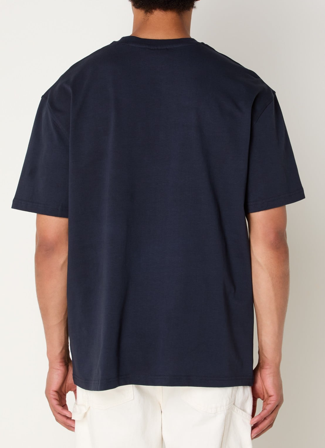 Les Deux T-shirt met logoborduring - achterkant 3 donkerblauw