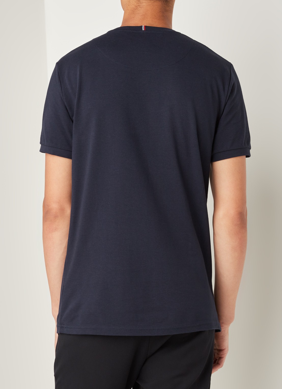 Les Deux T-shirt van piqué katoen met borduring - achterkant donkerblauw