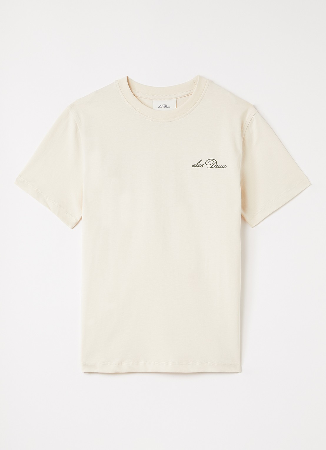 Les Deux Tomorrow T-shirt met logo- en backprint - voorkant ivoor