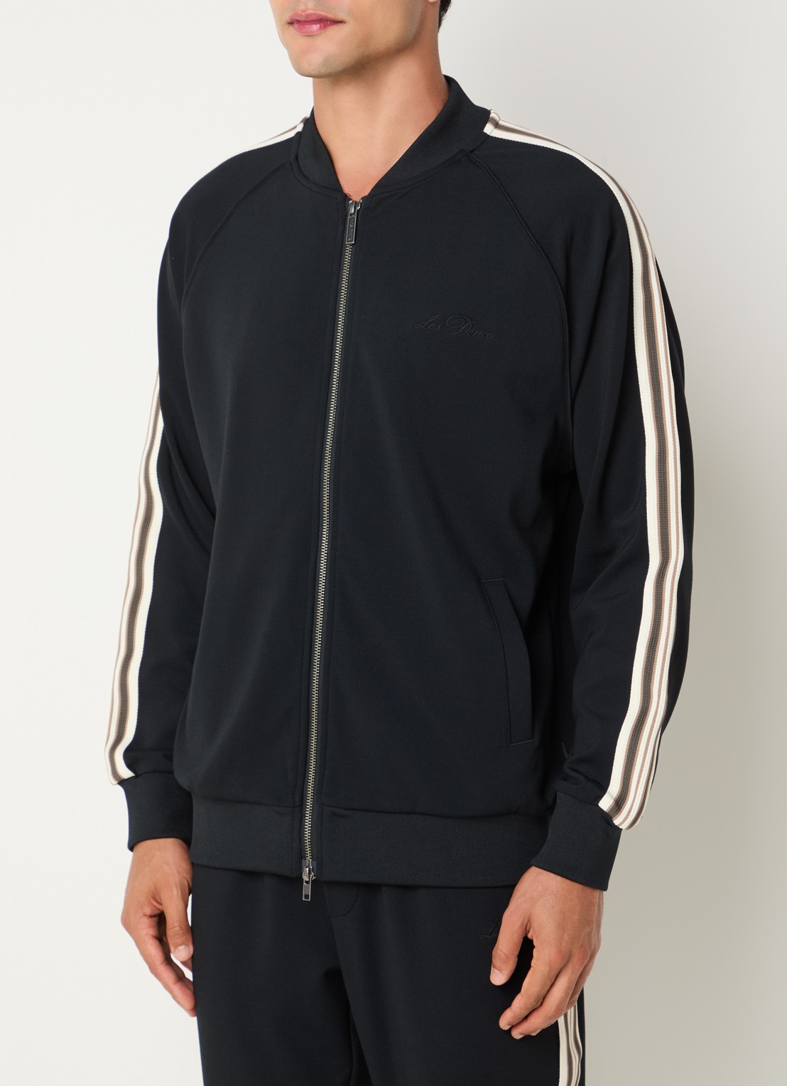Les Deux Trainingsvest met steekzakken en logo - detail 4 zwart