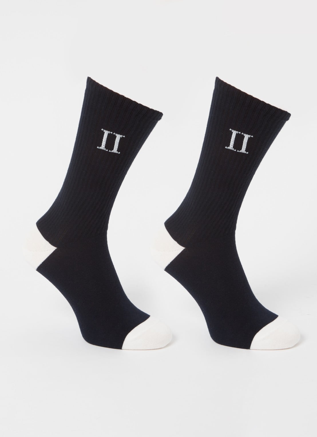 Les Deux William sokken in  katoenblend in 2-pack - voorkant 2 donkerblauw
