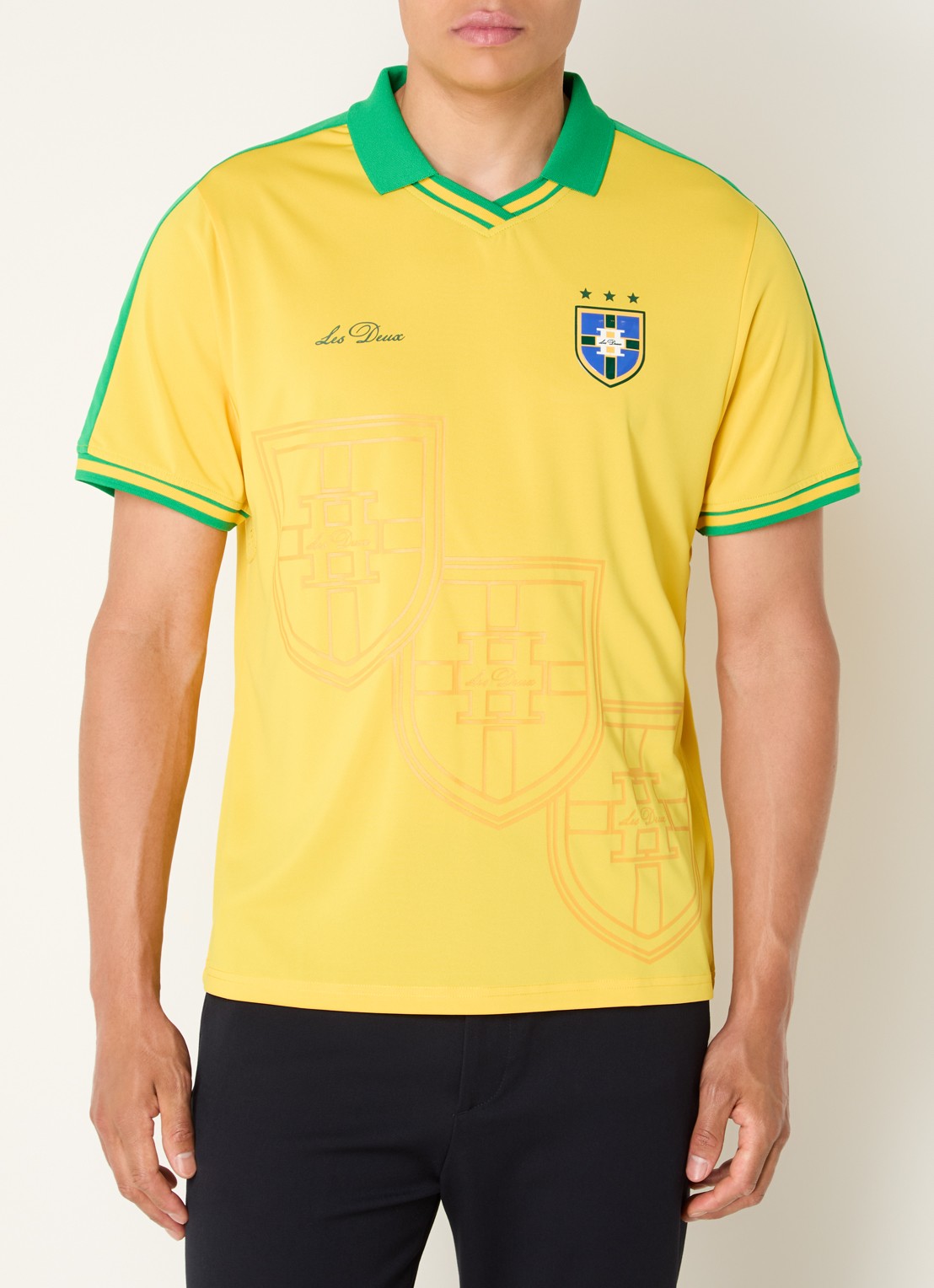 Les Deux WK Jersey Brazil T-shirt met print - detail 4 geel