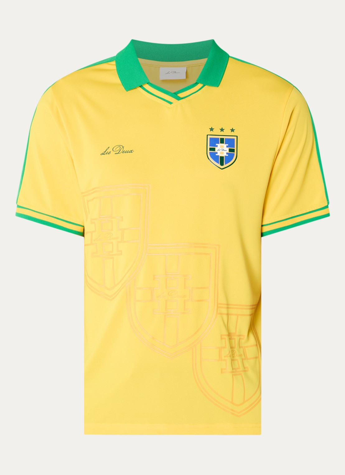 Les Deux WK Jersey Brazil T-shirt met print - voorkant 2 geel