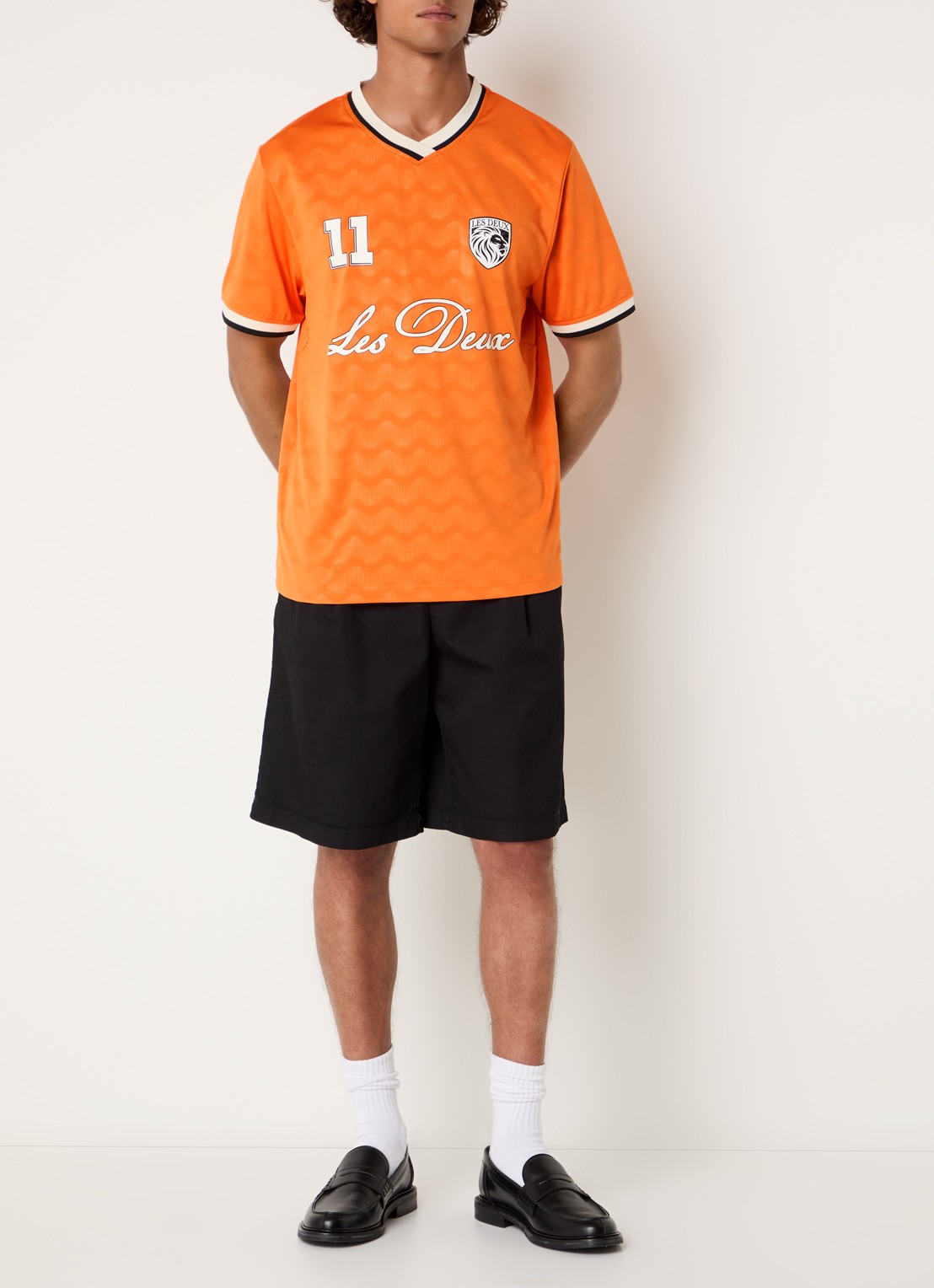 Les Deux WK Jersey Netherlands T-shirt met print - voorkant 4 oranje