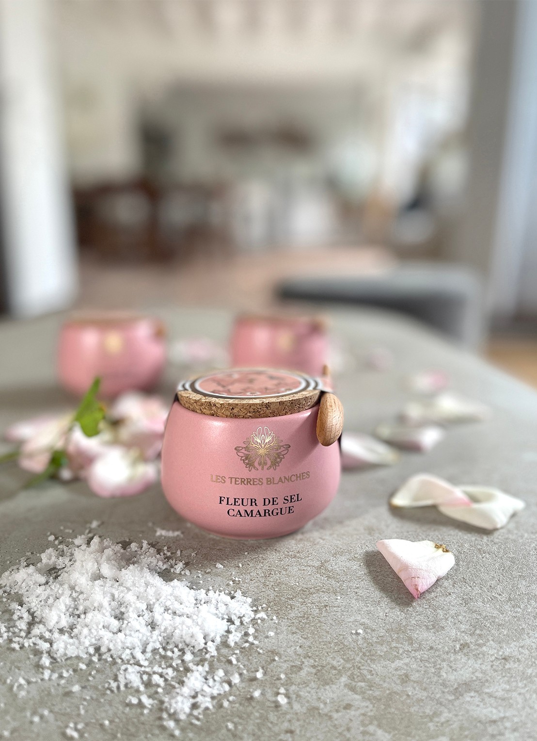Les Terres Blanches Fleur de Sel Camargue zeezoutvlokken met lepel 100 gram - voorkant 3 undefined