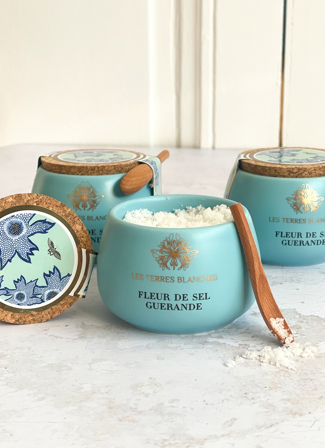 Les Terres Blanches Fleur de Sel Guérande zeezoutvlokken 100 gram - voorkant 2 undefined