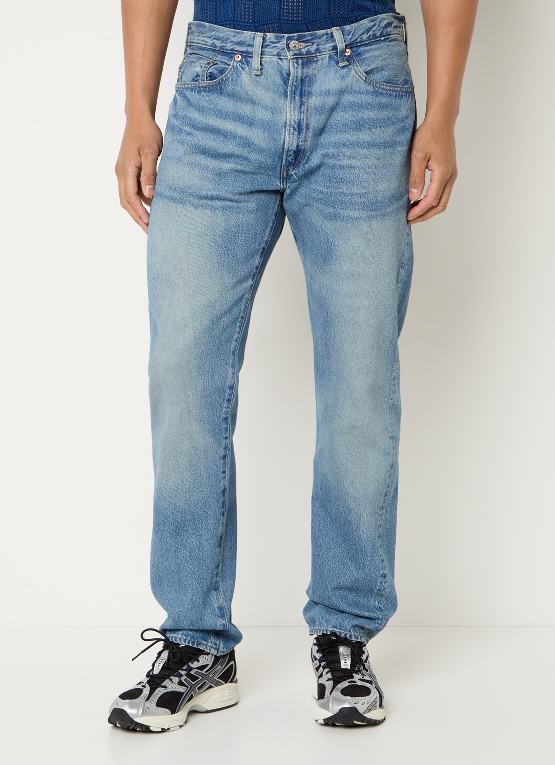 Levi's 1954 501 straight leg jeans van  katoen met medium wassing - detail 8 indigo