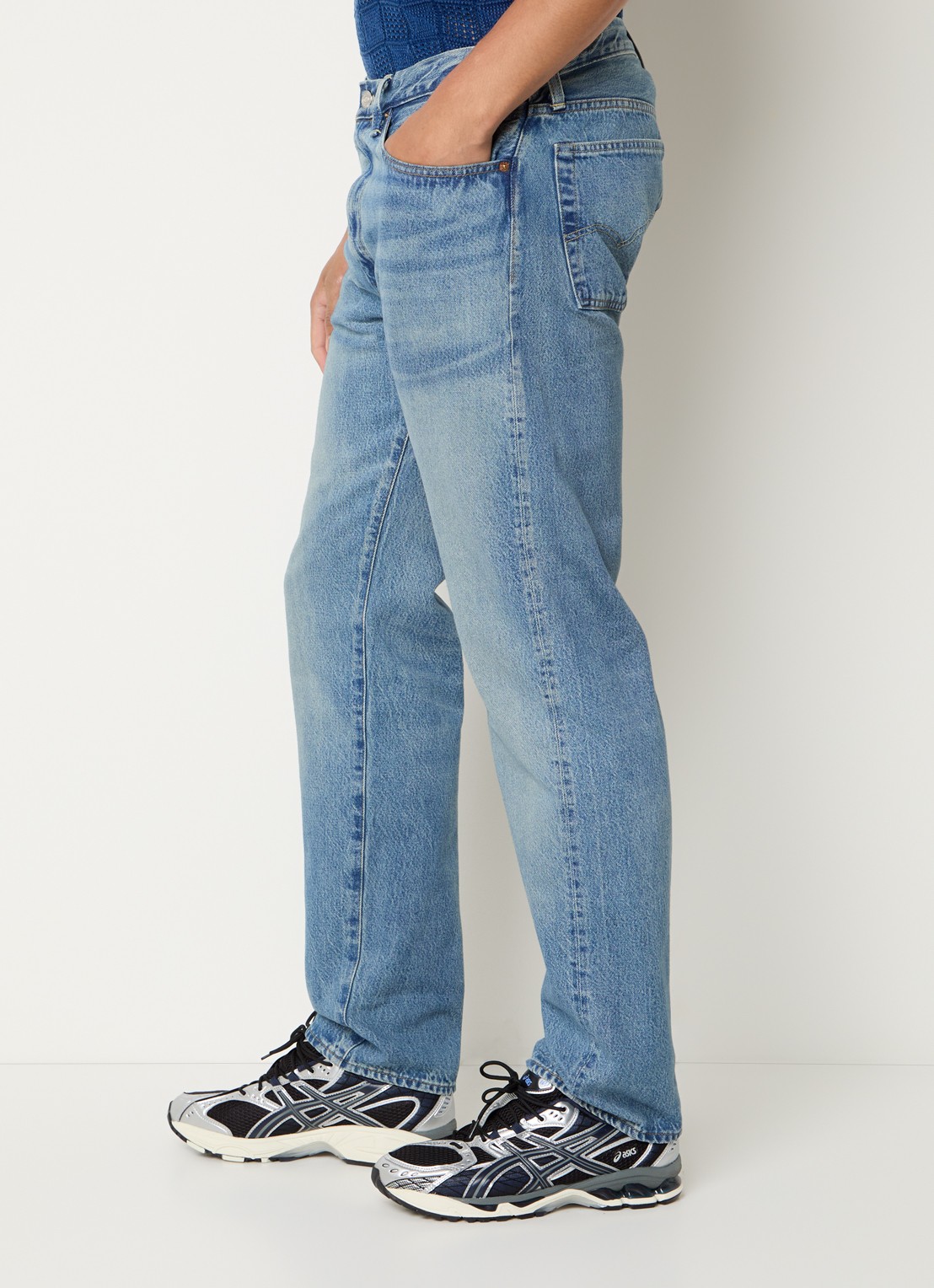 Levi's 1954 501 straight leg jeans van  katoen met medium wassing - detail 9 indigo